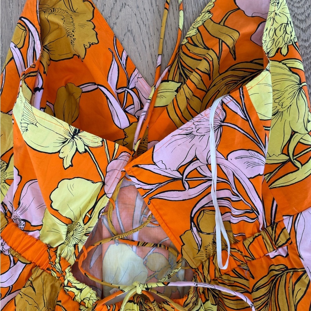 Plenty by Tracy Reese Orange and Yellow Floral Maxi Dress - Picture 9 of 10